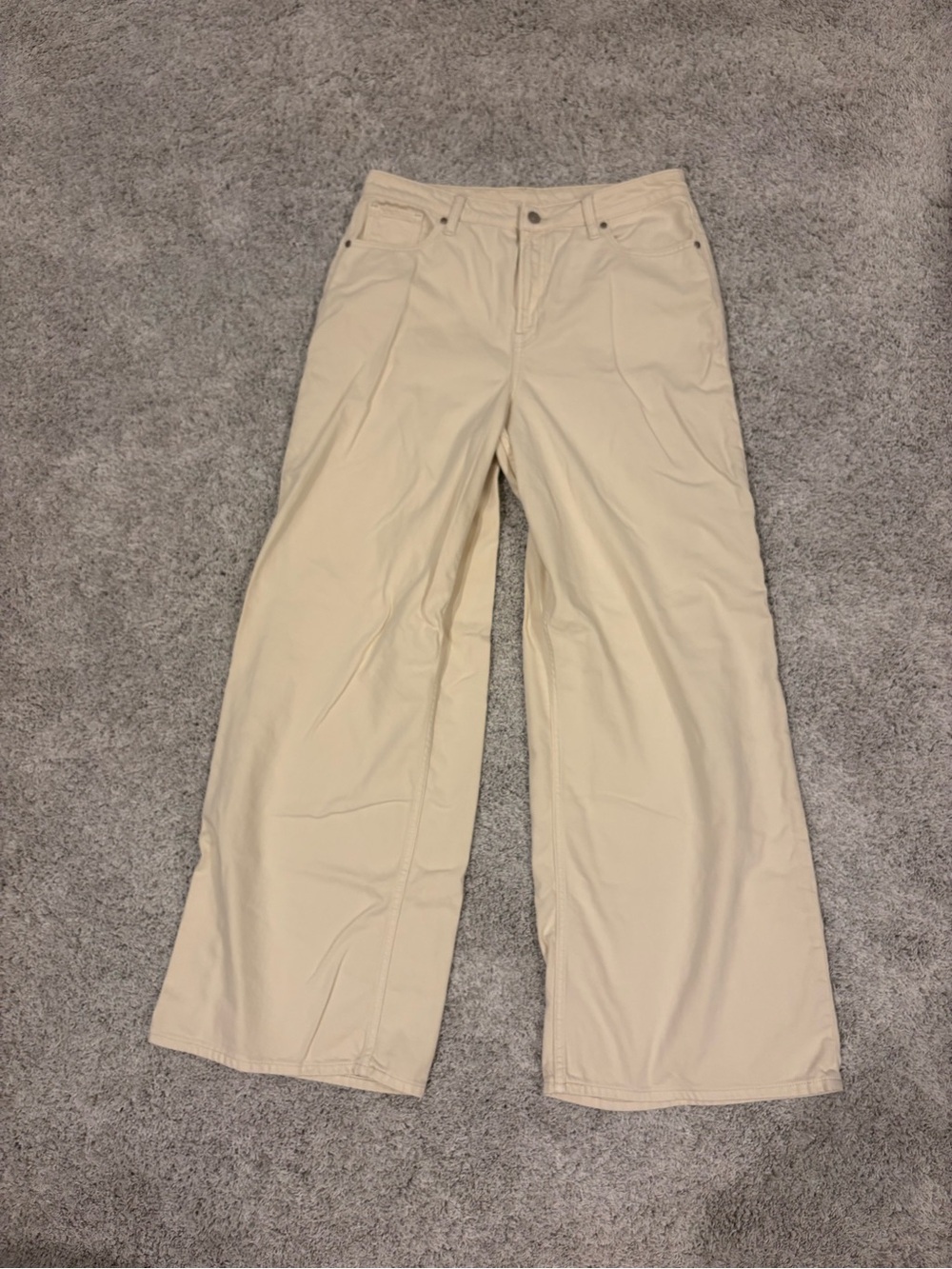 GAP Curvy Baggy Mid Rise Jeans Ecru Beige Suze 31/12 Tall